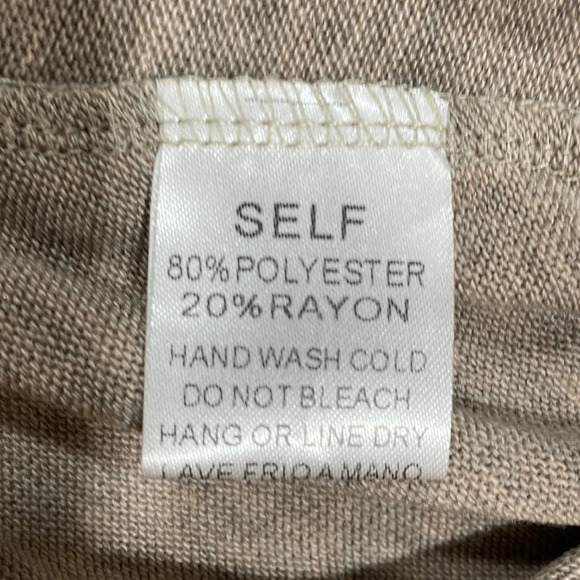 Easel Boho Oversized Long Sleeve Balloon Sleeve Taupe Sweater Dress S - Picture 14 of 15